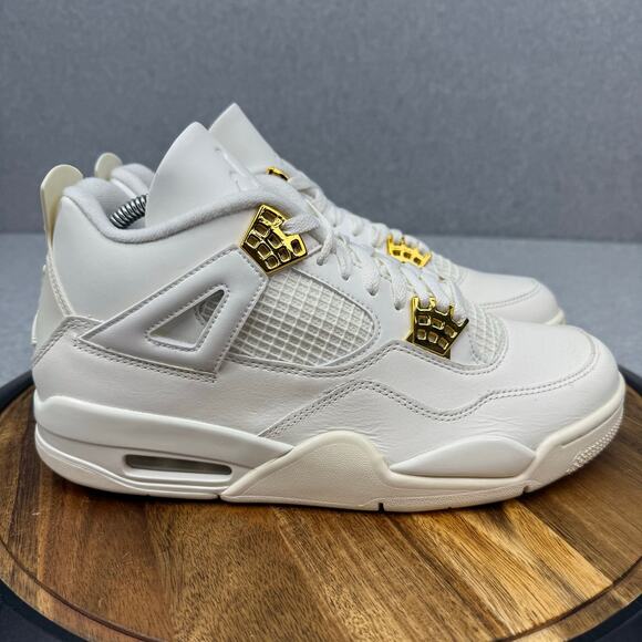 Air Jordan 4 Retro Metallic Gold Men’s 10 Women’s 11.5 Shoes AQ9129-170 - Picture 1 of 7